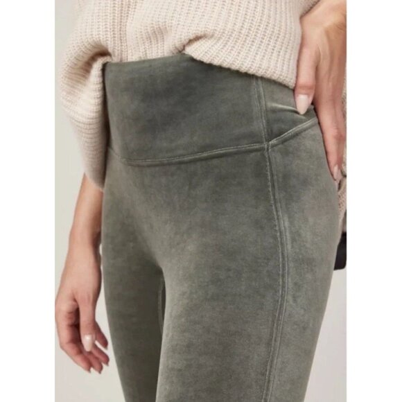 NEW NWT SPANX Velvet High Waisted Leggings Dark Palm Green High Rise Size 1X - Picture 9 of 9